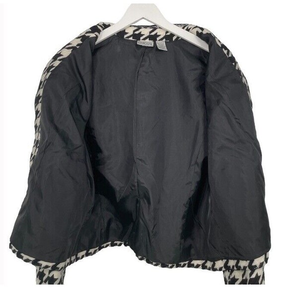CHICOS Jacket size 2 Knit Motto Jacket Black & White Houndstooth Outerwear Large - Picture 3 of 14
